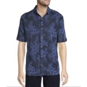 Caribbean Floral Print Short Sleeve Woven Shirt